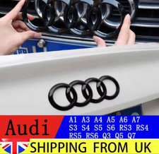 Rear Front Back Badge Boot Badge Rings Logo Emblem For Audi A3 A4 A5 Q3 Q5 Q7