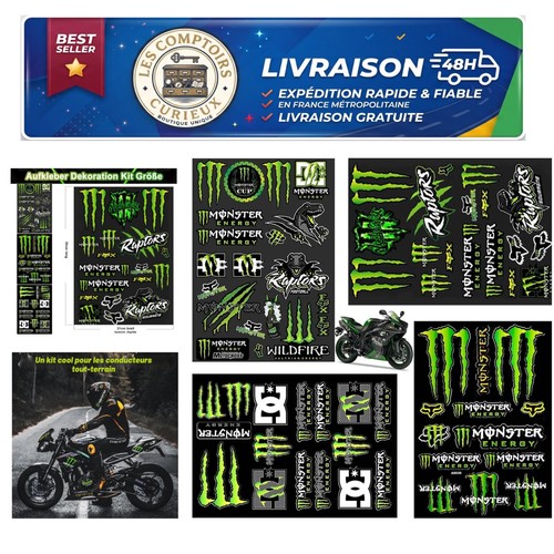 Lot autocollants monster - autocollants,