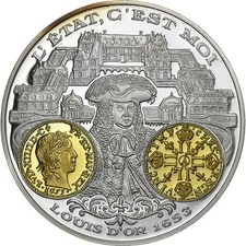 [#1116446] France, Medal, 2000 Ans d'Histoire Monétaire, Louis d'Or, MS, Sil, ve