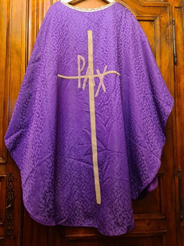 Chasuble prêtre violet - chasuble,