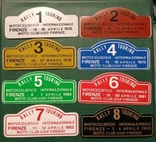 Series 8 Vintage Rally Touring 1976/1983 Moto Club Florence Advertising Stickers 