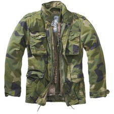 Brandit Classic M65 Field Hommes Veste Chaude Chasse Parka Mante Swedish Camo