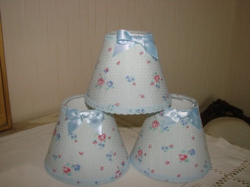 Lot abat jour tissu bleu - abat-jour,,