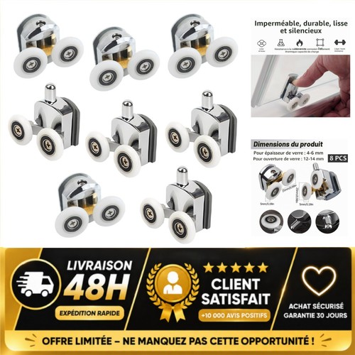 Roulettes porte douche 25mm - roulettes,