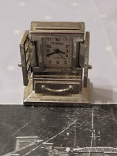 TEMPS TIME SILVER SILVER METAL VINTAGE CLOCK CLOCK MINIATURE DRAWER FURNITURE
