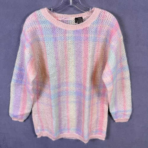 Vtg 80s mohair pastel - vtg, plaid