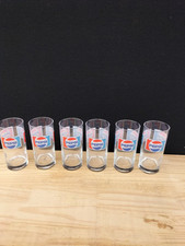 Lot of 6 Antique Pepsi Glass Advertising Glasses, See Toudeco Shop ?