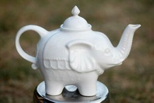 Vintage White Ceramic Elephant Teapot Elephant Shaped Ceramic Tea Pot DAKE