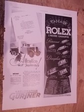 ROLEX DAUPHIN 54 + amplifier GURTNER advertising paper ILLUSTRATION 1933 co