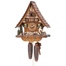 Pendule à coucou "vie en bois" Horloge murale en bois véritable