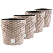 Pot de fleurs design en rotin