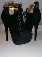 Bootys à talons hauts sexy sexy taille 38 noir aspect daim