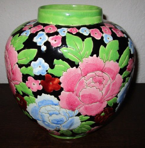 Grand vase motif fleuri - motif,