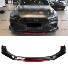 Front Bumper Lip Spoiler Splitter Gloss Black Red For Hyundai Veloster Universal