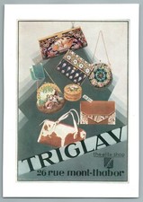 1920's TRIGLAV PARIS BAG GRAND LUXE MINAUDIERE POWDER BOX ADVERTISING OLD