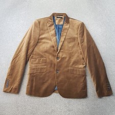 Selected Homme Mens Jacket 38 Brown Velvet Tuxedo Smoking Blazer Cigar