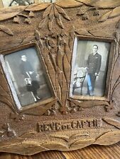WWII Carved Wood Photo Frame & Door Prisoner War Work 39 / 45