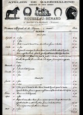 SAINT-FARGEAU (89) MARECHALERIE Marechal Ferrant "ROUSSEAU & BENARD" in 1925