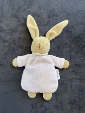 doudou lapin rose grelot semi