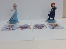 Disney Infinity 1.0 ANNA & ELSA Figures With Cards + Skydome & Terrain  Discs