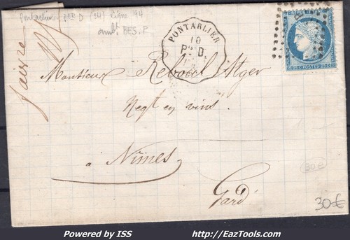 France 60a sur lettre amb - france,