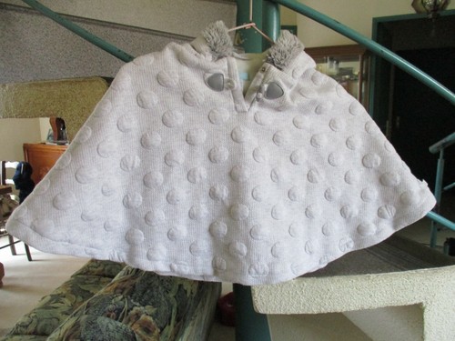 Poncho blanc avec - avec, capuche