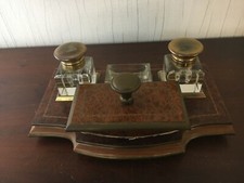Veneer Wood & Molded Glass Office Inker (Lot Price)