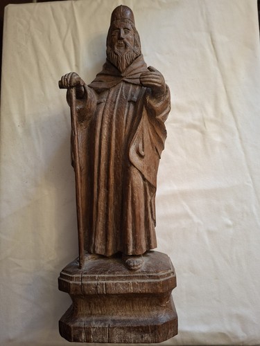 Statue bois chêne - bois,