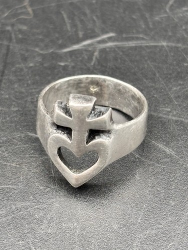 Ancienne bague croix cœur - ancienne, au
