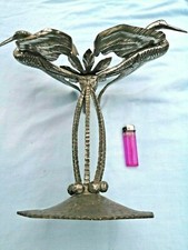  ancien Porte coupe art-déco en fer forgé  décor d'oiseaux cigognes