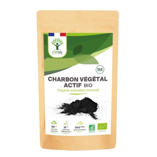 Charbon végétal actif bio - , en