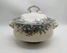 Soupière Faïence Polychrome Choisy Le Roi Orchidées Modèle Rare 