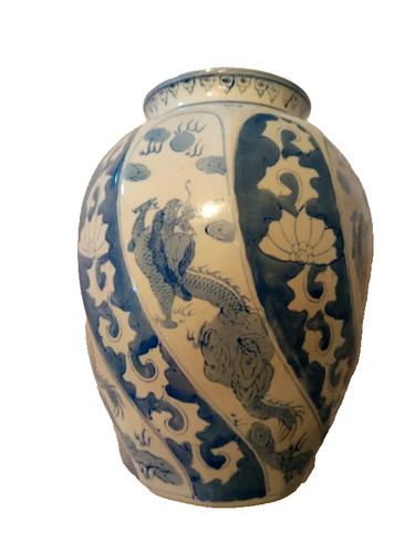 Vase décoratif bleu - et, blanc