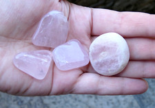 Lot of 4 rolled stones rose quartz 3cm lithotherapy natural reiki treatment crystal