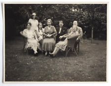 Family garden, wicker armchair - old photo snapshot, Belgium c. 1935