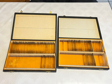 Deux anciens coffrets de préparations Microscopiques avec lames en verre n°471c