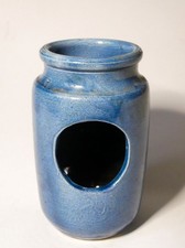 Ceramic tealight lamp by Roland Zobel - Cyclades Anduze - blue