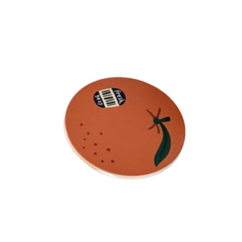 Dessous verre orange rond - dessous,