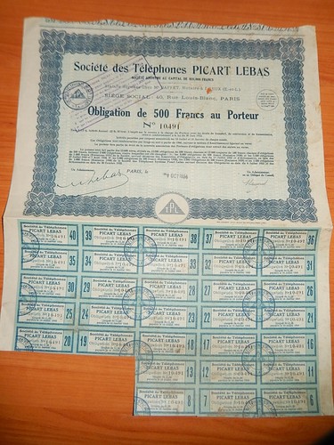 Ancienne obligation 500f - ancienne, de