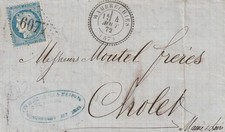 WAMBRECHIES 59 - Lettre 1872 -