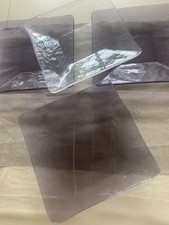 Service 6 Grandes Assiettes Carrées En Verre Transparent Violet 