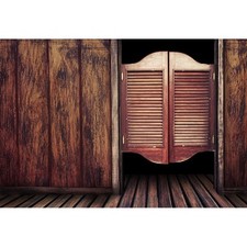15x1m Western Saloon Porte en Bois Toile de Fond Rustique Shabby Far West Bar...
