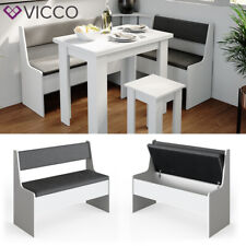 Vicco banc coffre 107cm blanc banc cuisine pour table a manger coin repas série