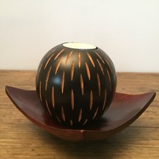 BOUGEOIR BOULE EN BOIS