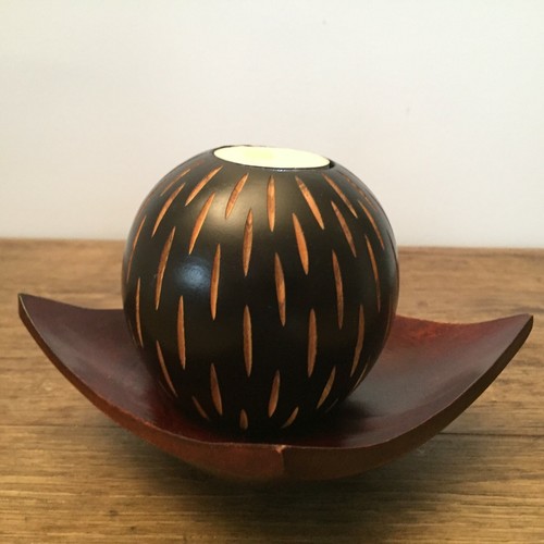 Bougeoir boule bois - bougeoir, en