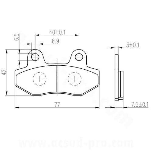 Plaquette frein scooter rb - plaquette,