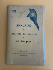 OLD PAPER MILITARIA DIRECTORY OF THE AMICALE DES ANCIENTS OF THE 15th DRAGONS 1931