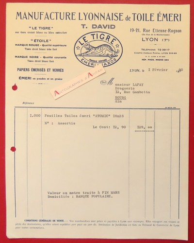 Tigre toile emeri - le,