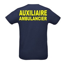T-Shirt SPORT unisexe, AUXILIAIRE AMBULANCIER JAUNE FLUORESCENT.
