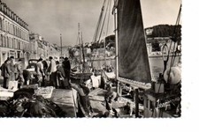 AUDIERNE LE PORT SAIL TRAWLER FISH UNLOADING